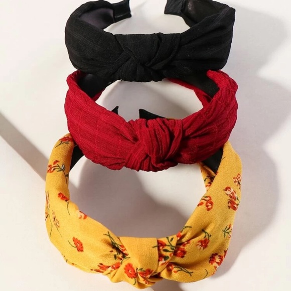 flower hair hoop Accessories - 3pcs flower pattern cross knot hair hoop NWT